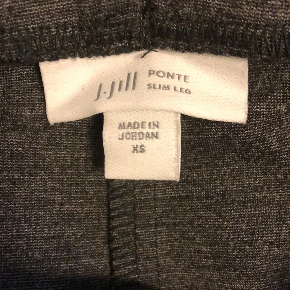 J.Jill ponte slim leg heavyweight gray pull on pants size XS